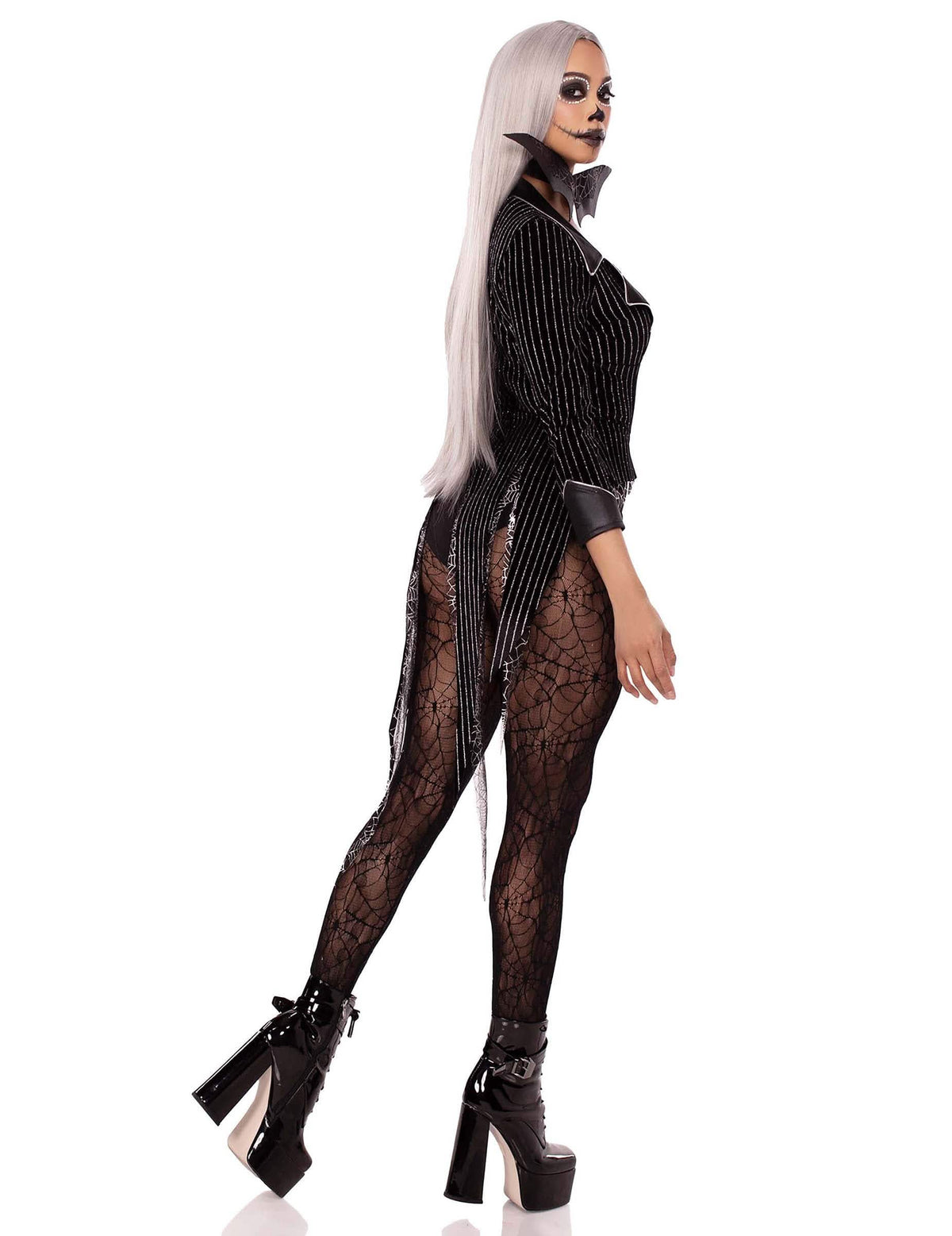 Vue de profil du déguisement squelette pailleté sexy