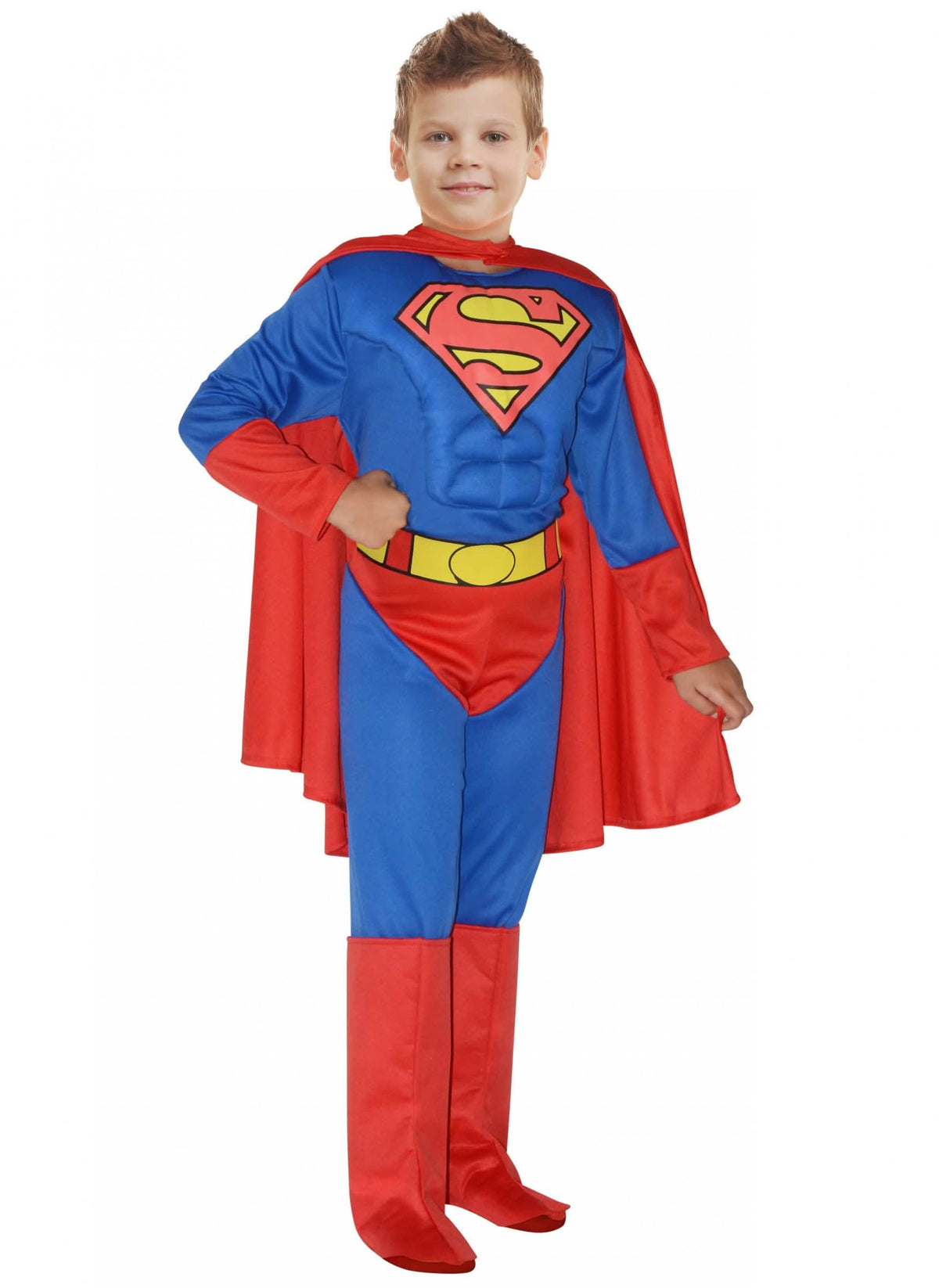 Vedere din spate a costumului de Superman musculos pentru băiat