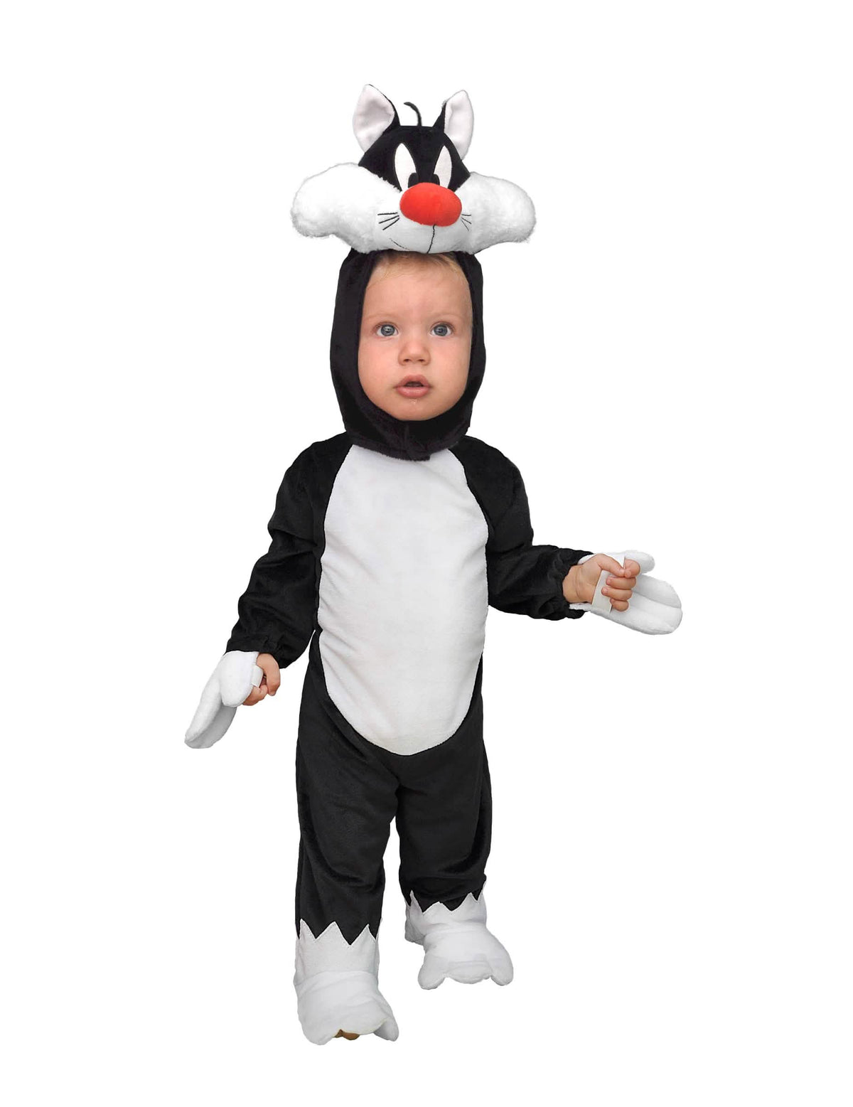 Costum Sylvestre, Titi și Grosminet pentru bebeluș alb și negru