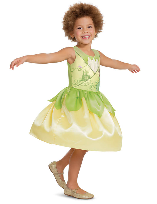 Vue de profil du déguisement Tiana La princesse et la grenouille pour fille