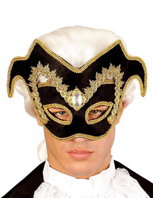 Vue de face du demi masque vénitien