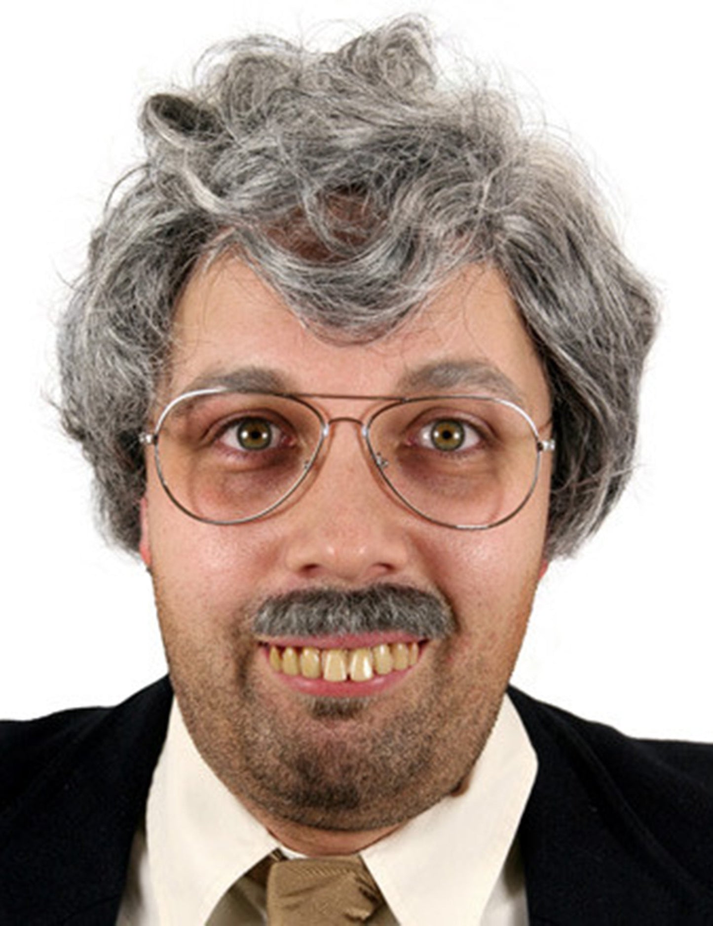 Dentier humoristique pour adulte avec dents jaunes et colle