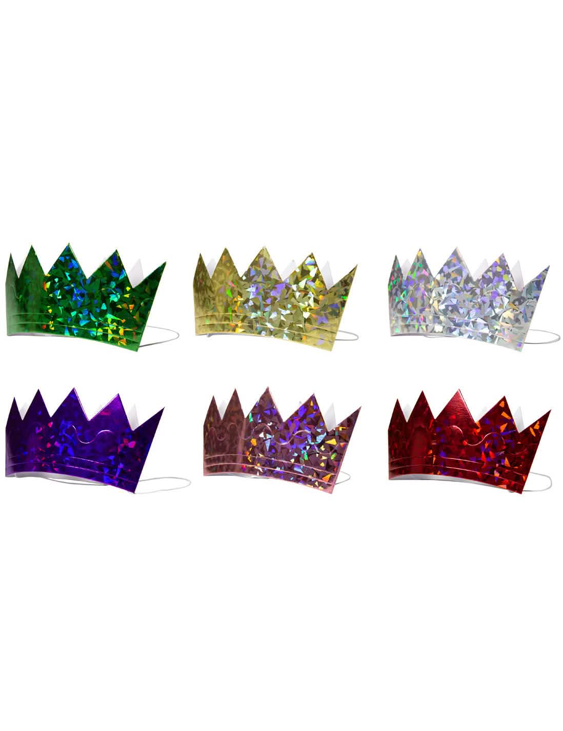 Diademe holografice pentru copil și adult multicolore cu elastic