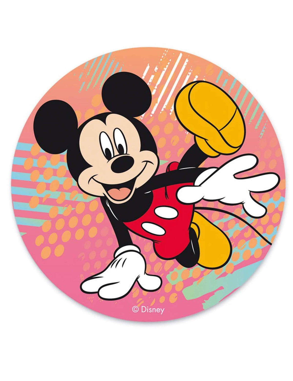 Disc din foaie de orez Mickey Mouse dansator roz și multicolor