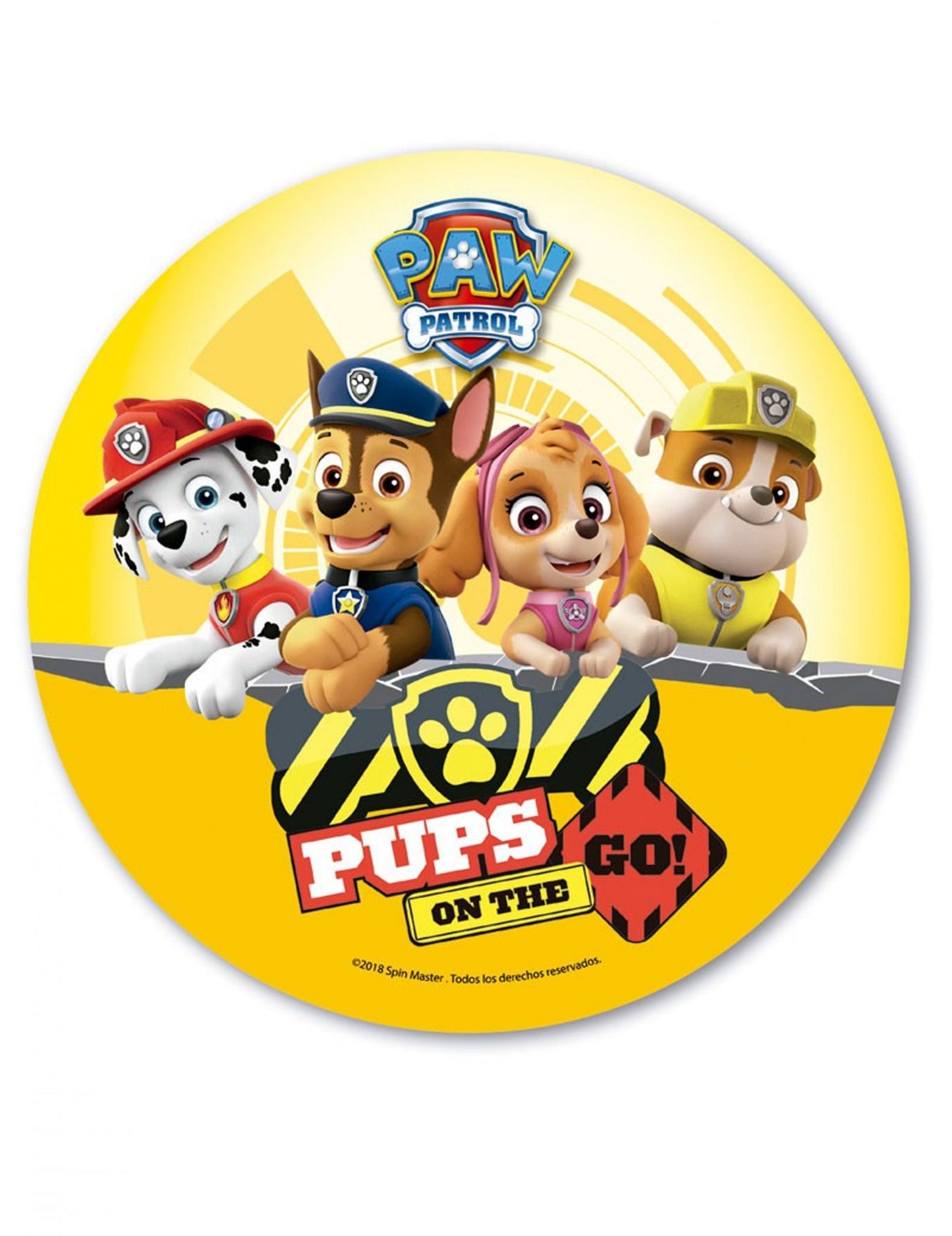 Disque en azyme Pat' Patrouille jaune