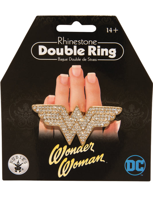 Détail du packaging de la double bague Wonder Woman