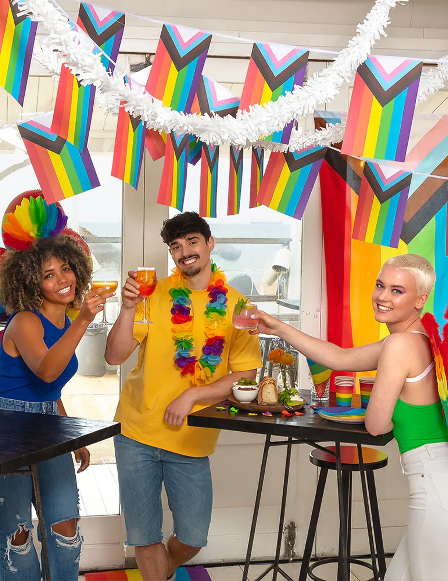 Ambiance de célébration conviviale du drapeau arc en ciel LGBTQ+
