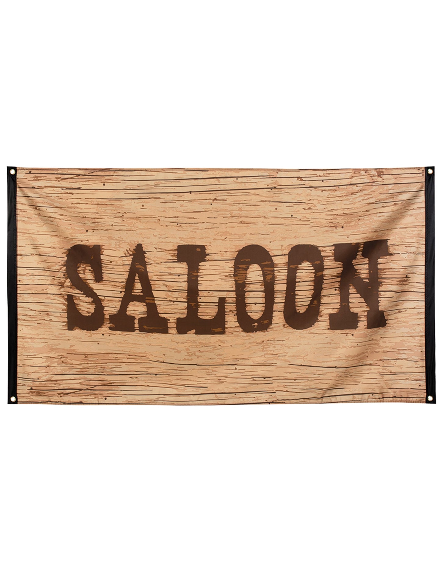 Drapeau Saloon Western Wild West effet bois marron