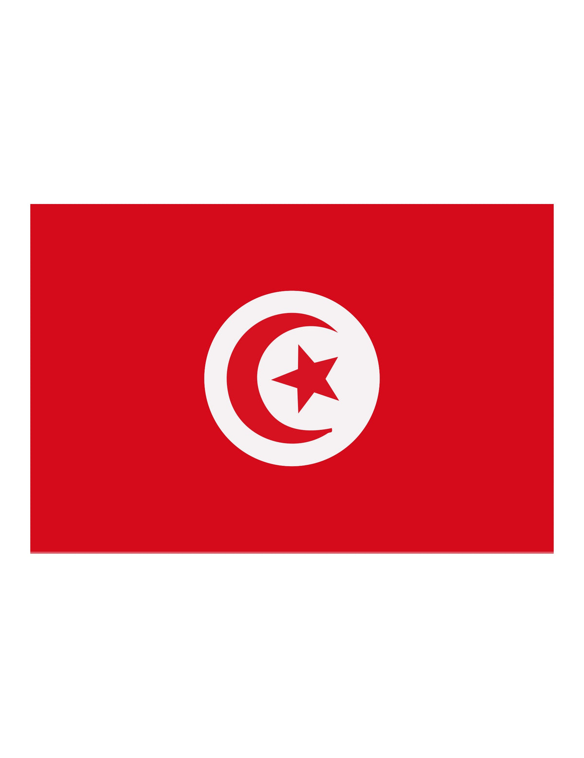 Drapeau Tunisie pour supporter rouge avec croissant et étoile blanche