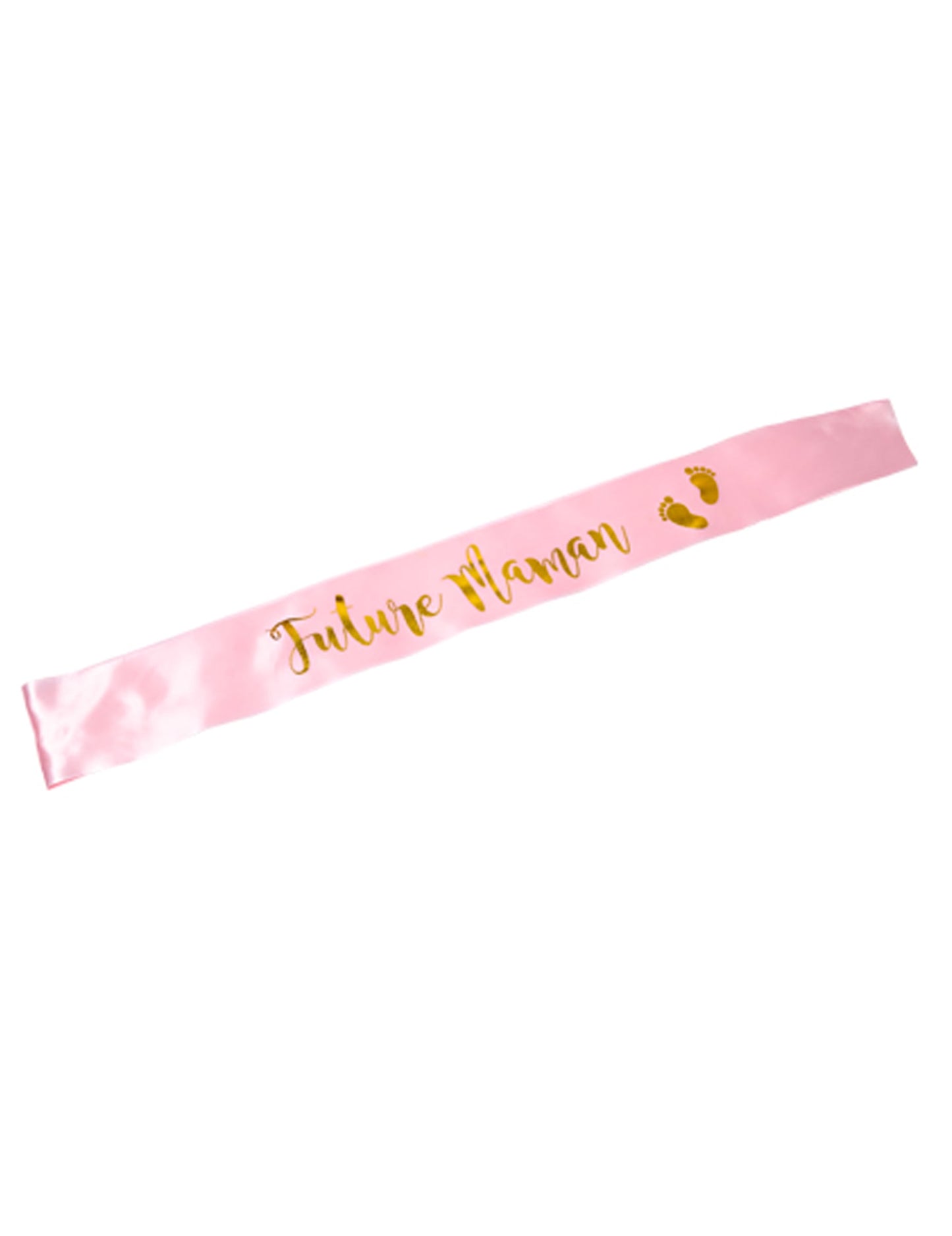 Écharpe en satin future maman pour babyshower rose et dorure