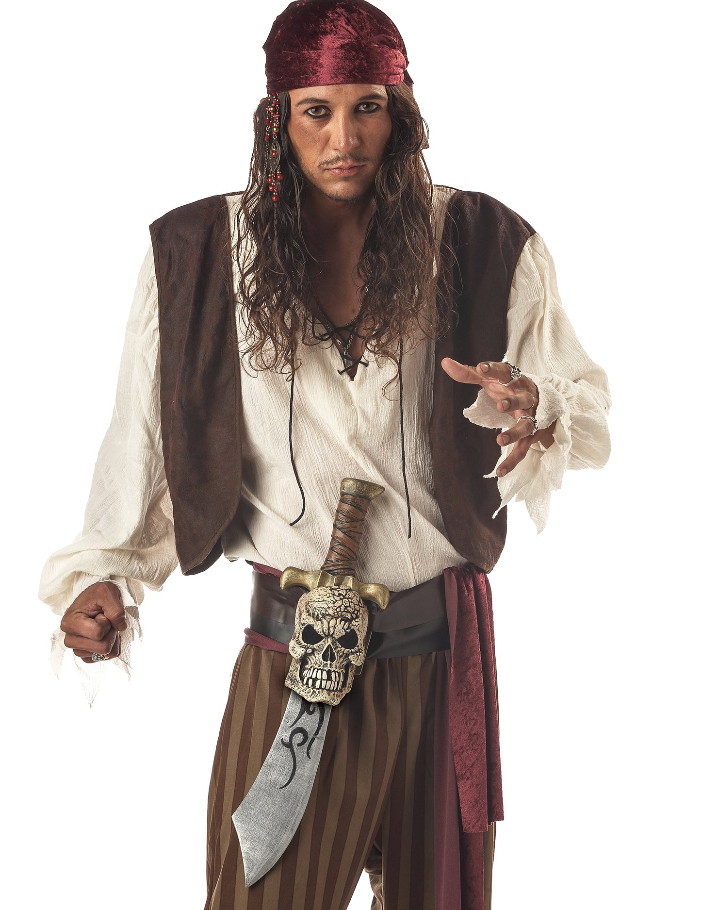 Sabie de pirați din plastic cu teacă de craniu