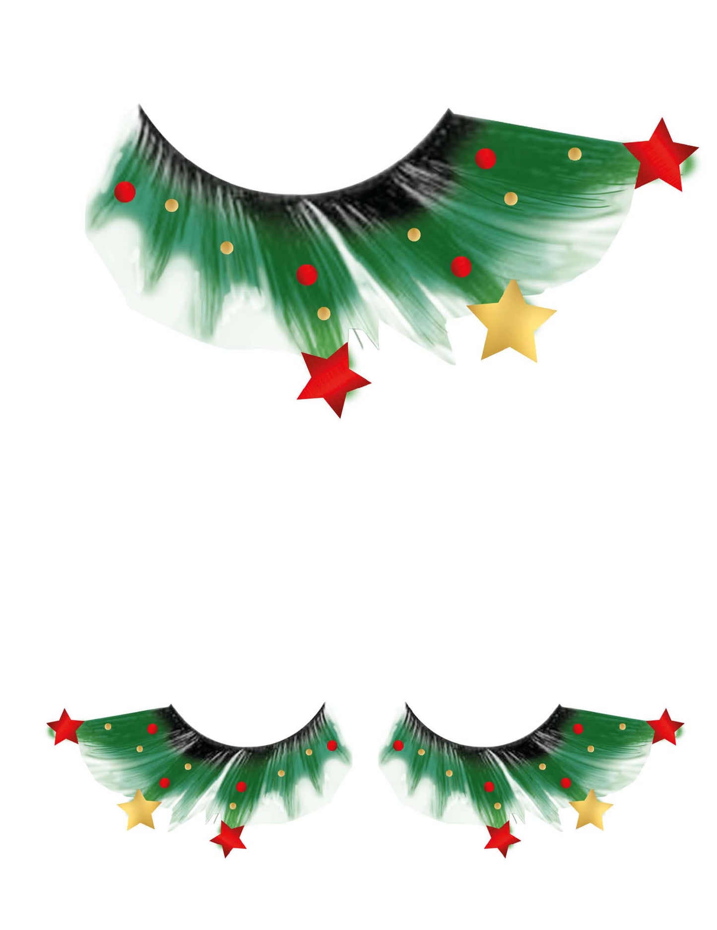 Gene false verzi cu stele de Crăciun