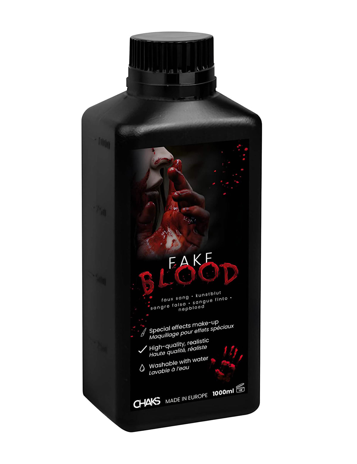 Bouteille du faux sang qualité effets spéciaux pour adulte rouge foncé