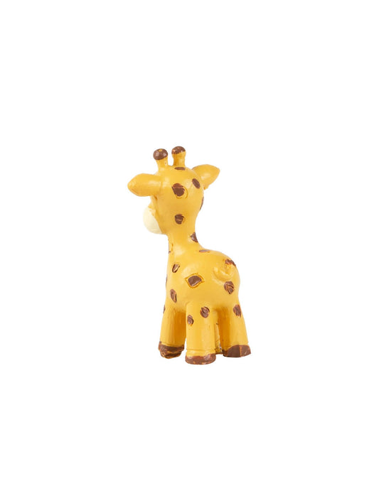 Vue de dos de la figurine en résine girafe thème safari