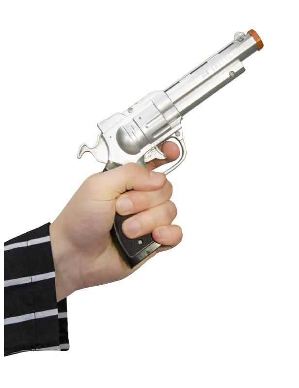 pistol gangster pentru adult argintiu și negru