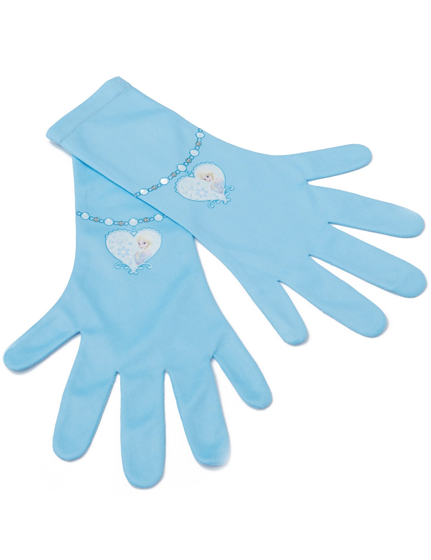 Gants Elsa La Reine des neiges pour fille bleus avec imprimé cœur