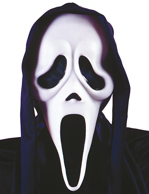 Masque Ghost Face Scream pour adulte noir et blanc avec cagoule