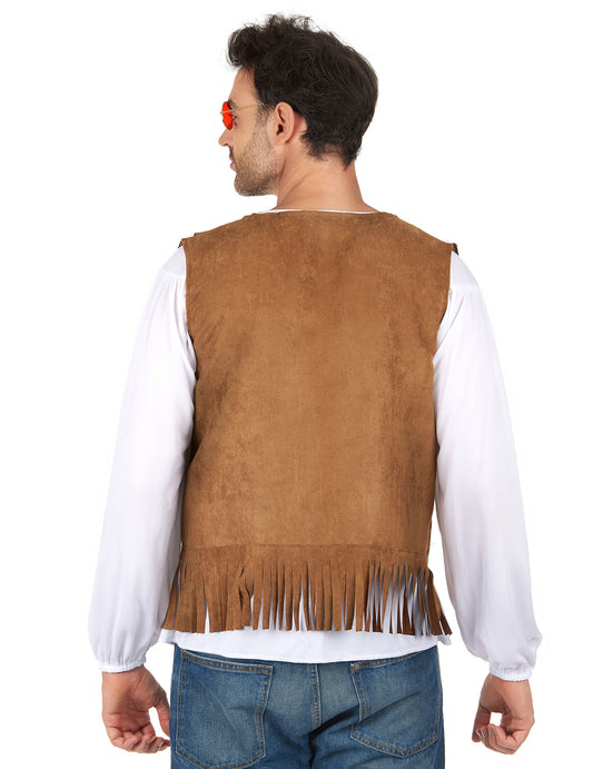 Vue de dos du gilet hippie pour homme