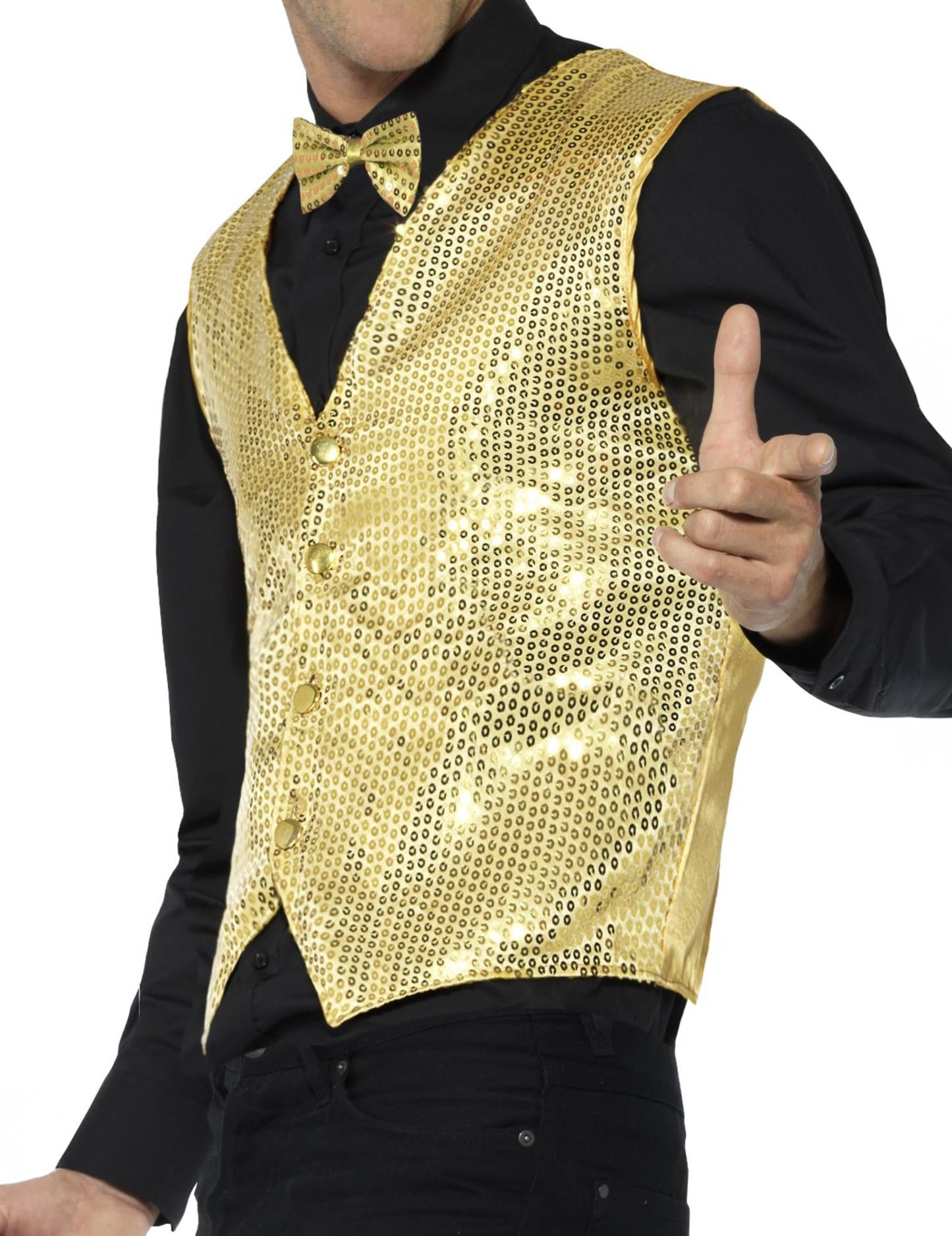 Vestă de aur cu paiete adulte