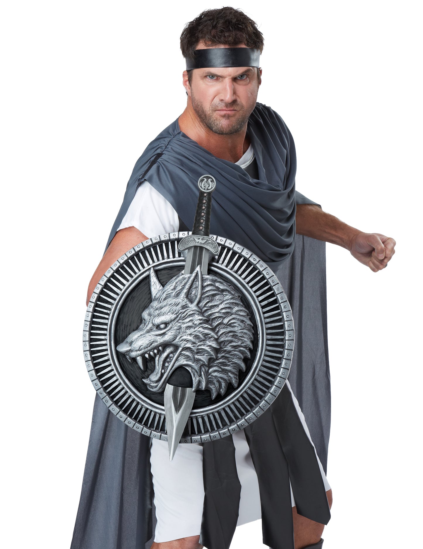 Glaive și războinic scut cu un lup adult