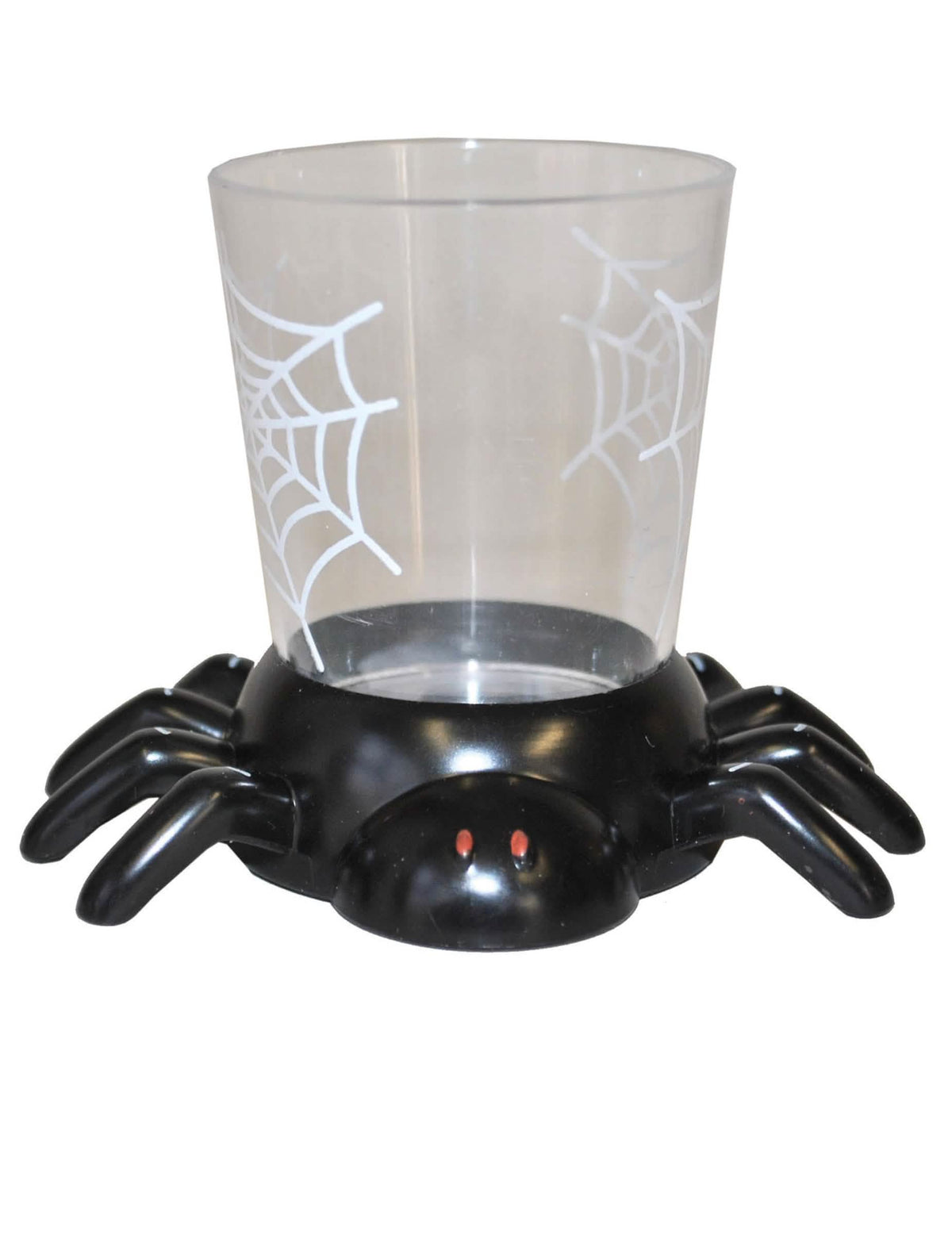 Pahar cu păianjen pentru halloween, transparent și negru, cu suport păianjen