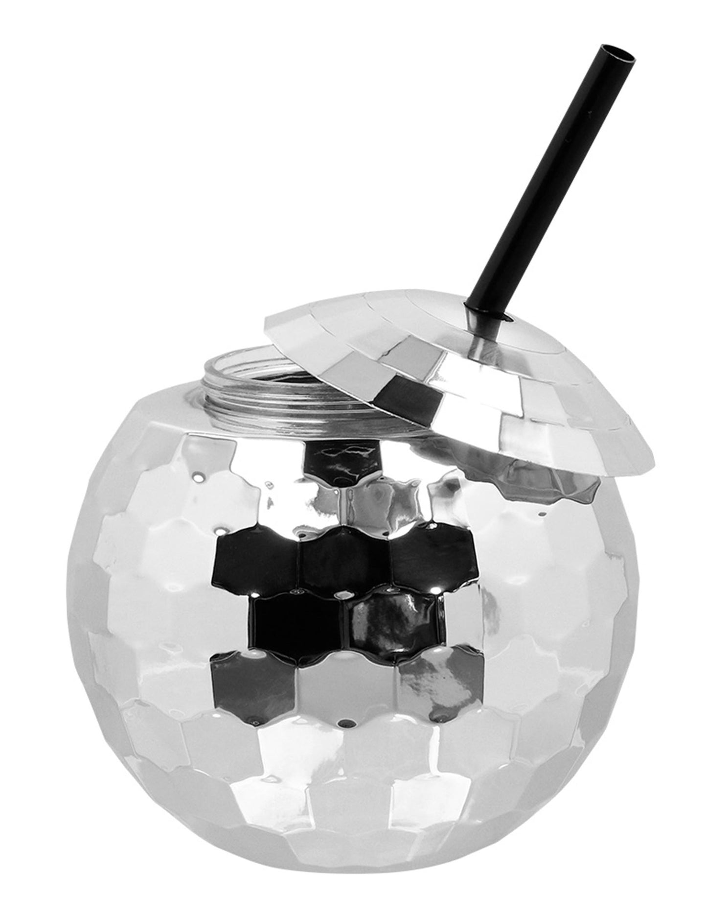 Cupa cu bilă de discotecă cu paie de argint 650 ml