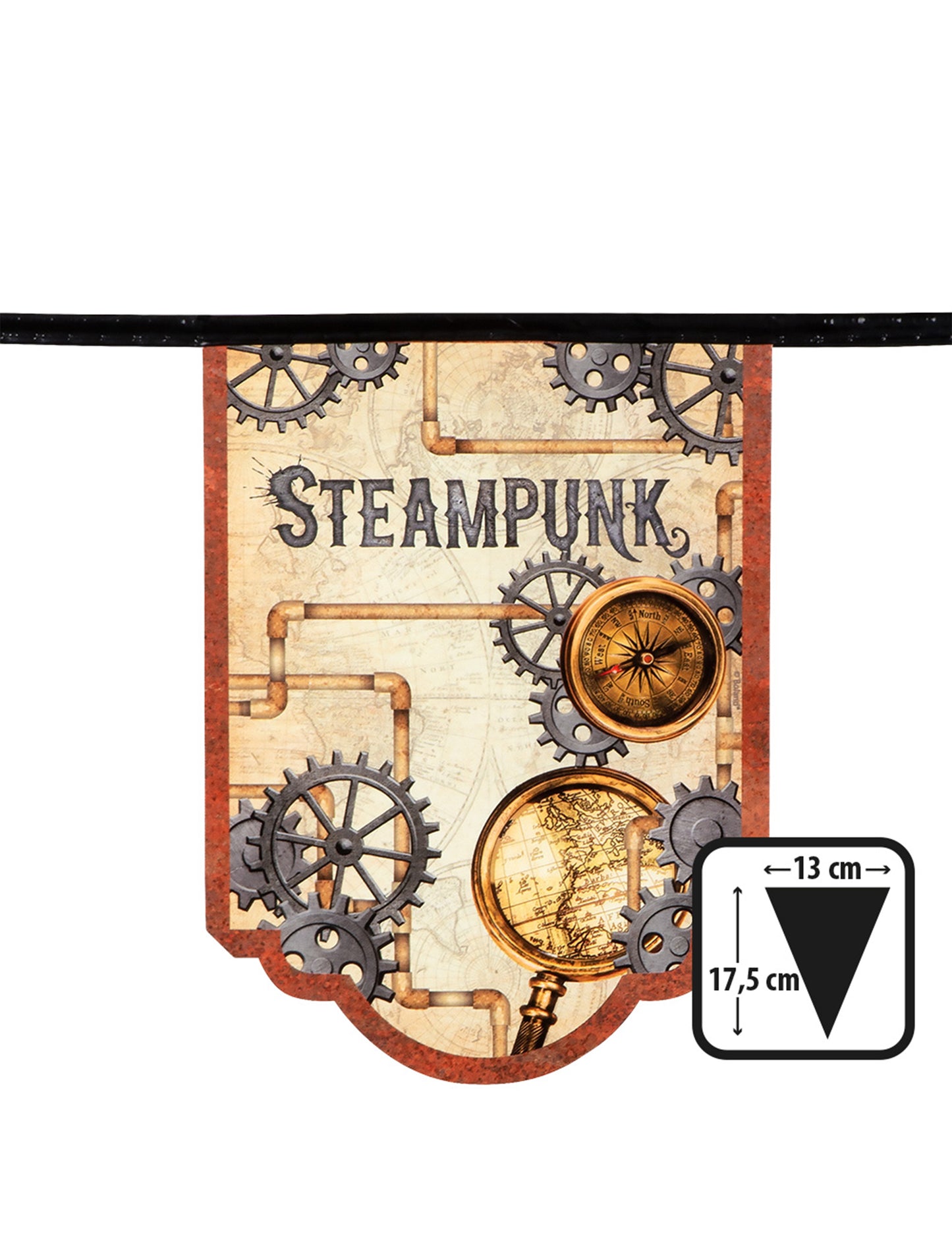 Garland 11 Pennants în Steampunk 4 m Steampunk