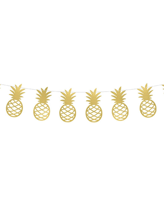 Ghirlandă DIY cu ananas auriu metalic 150 cm kit de decorare