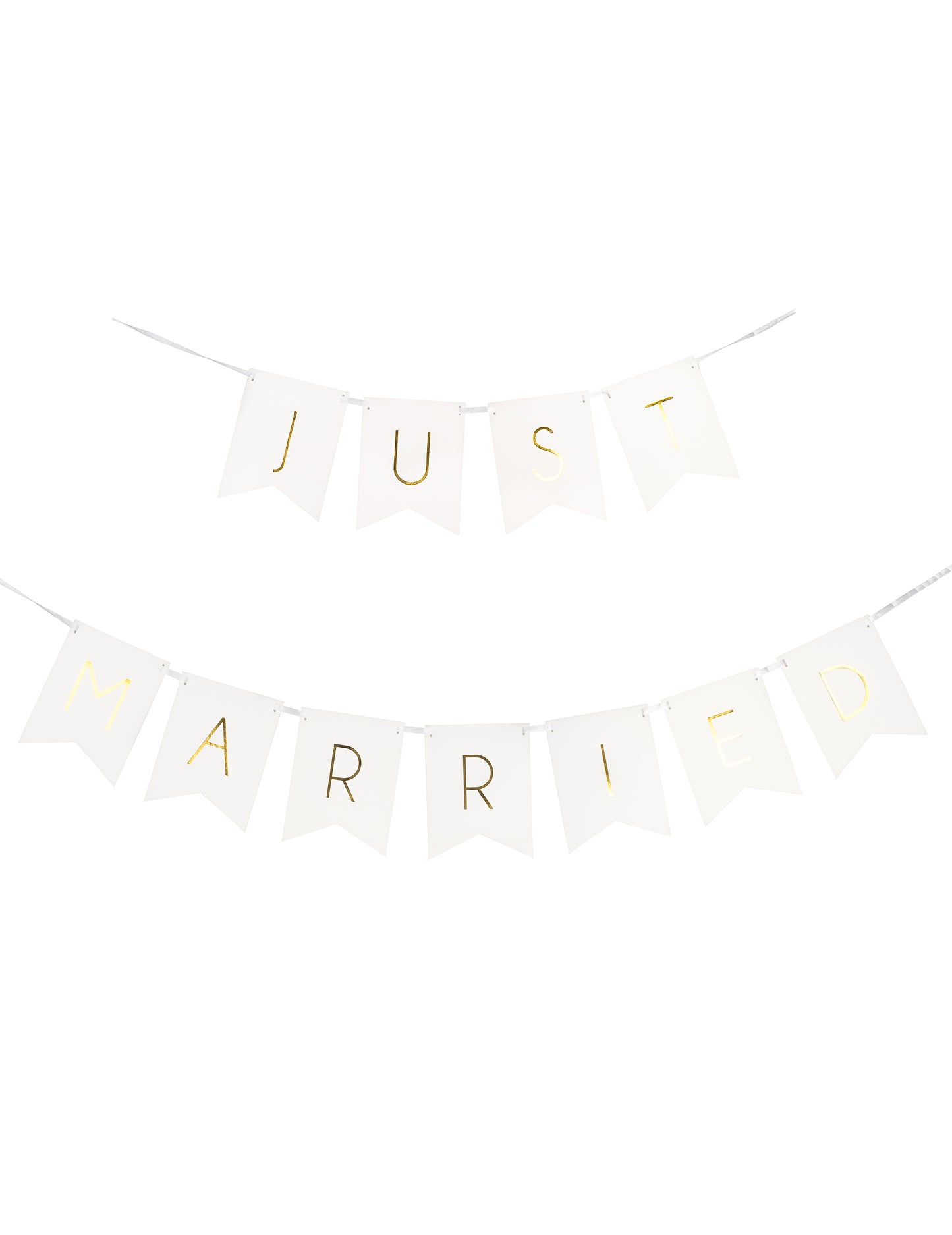 Garland de pennant alb și auriu tocmai s -a căsătorit cu 155 cm