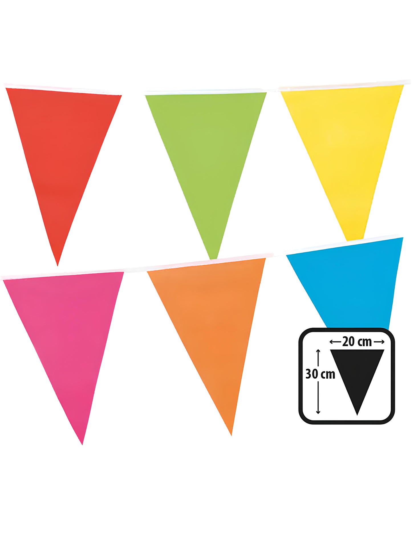 Ghirlandă cu pennante de plastic multicolore 10 m