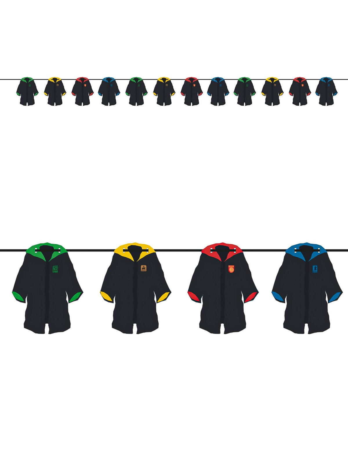Ghirlandă Blazoane Case Harry Potter™ 3,6 m
