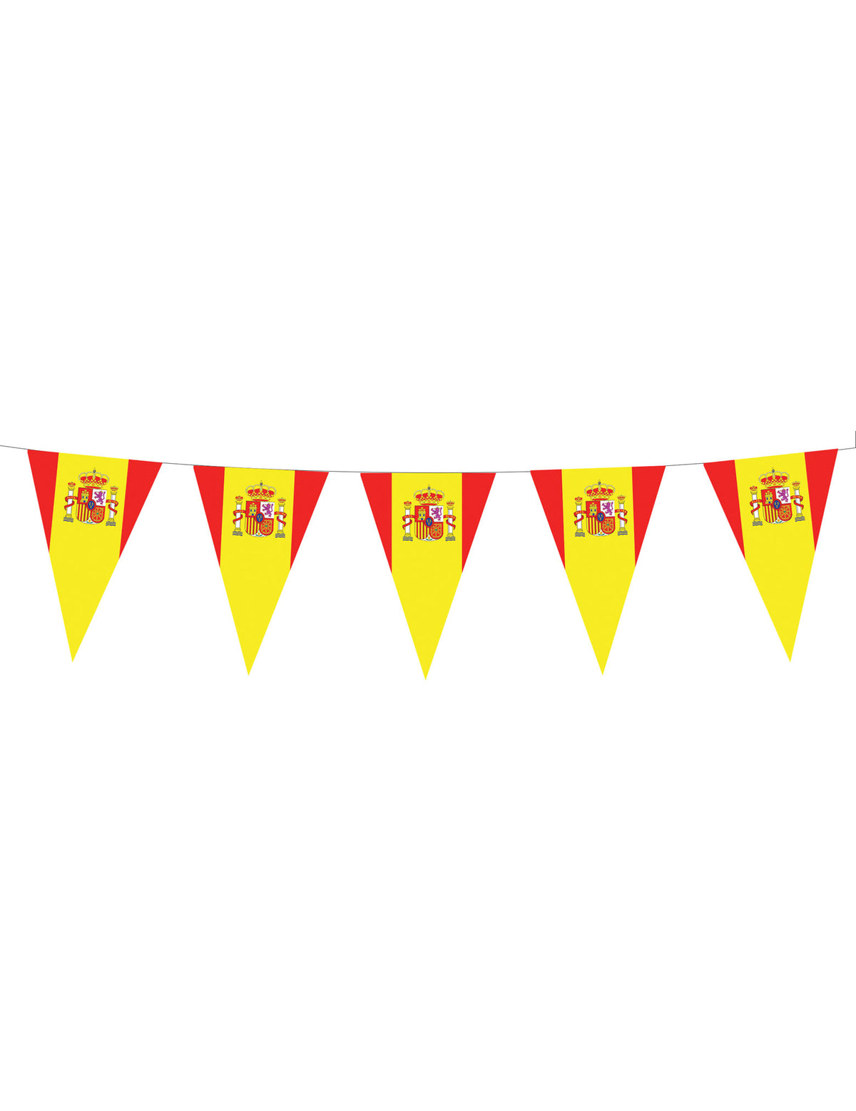 Guirlande de fanions drapeaux espagnols pour fête rouge et jaune