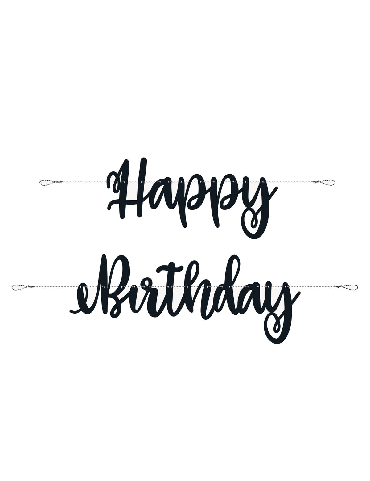 Guirlande en carton Happy Birthday pour anniversaire noire