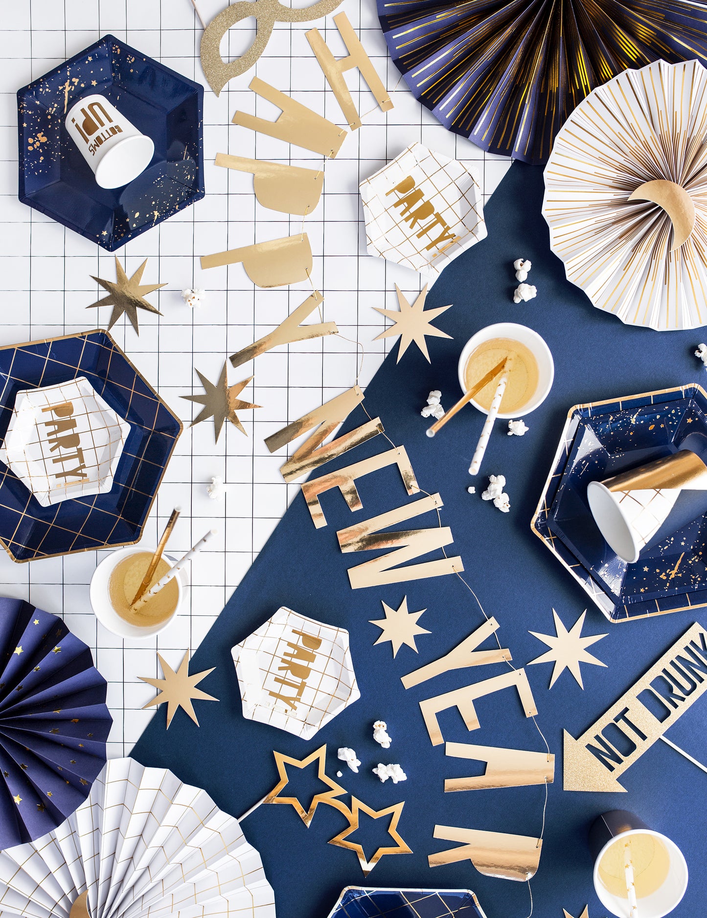 Anul Nou fericit Gold Cardboard Gold 10 x 90 cm