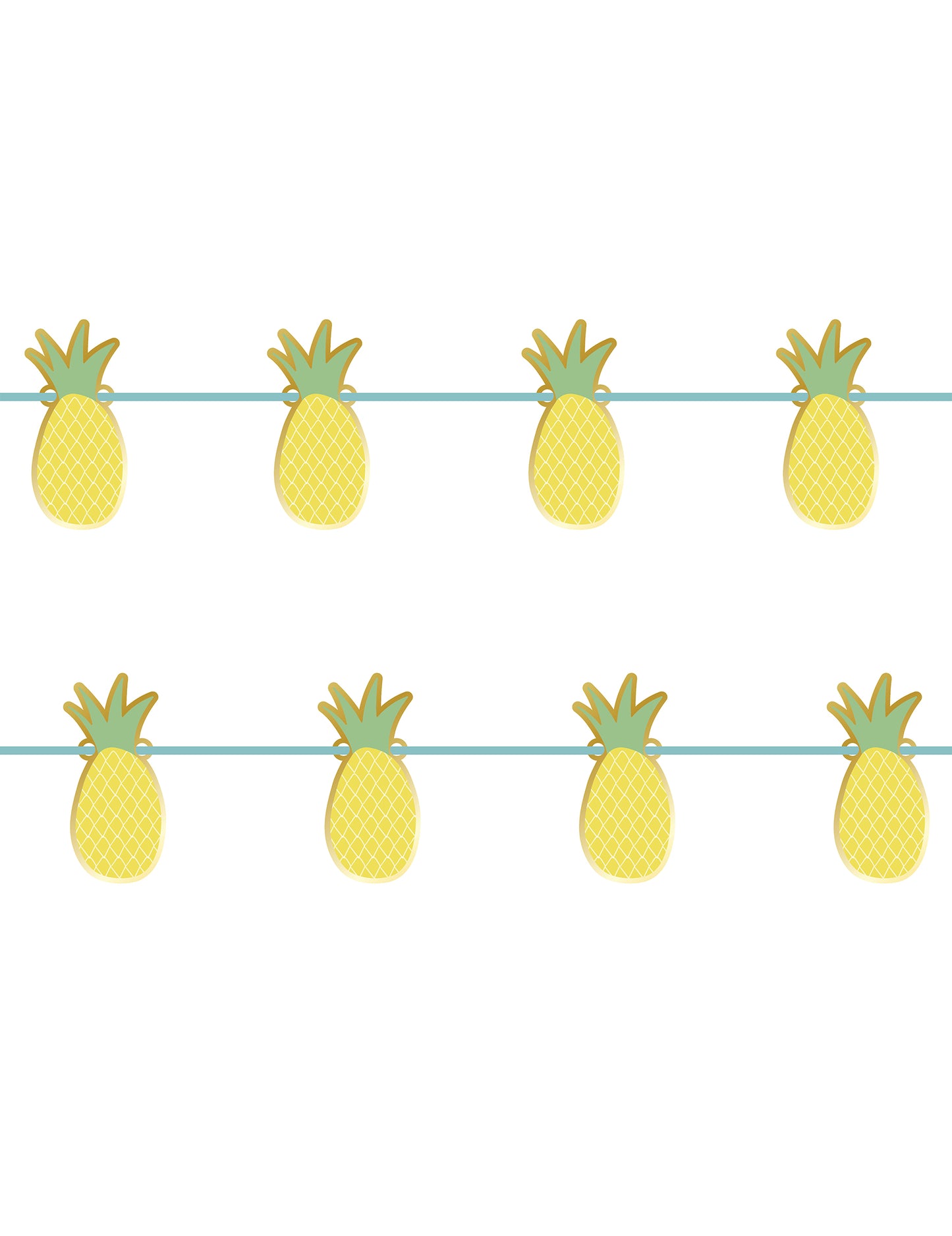 Ghirlandă metalică cu ananas, carton, 2m, decorațiune de vară