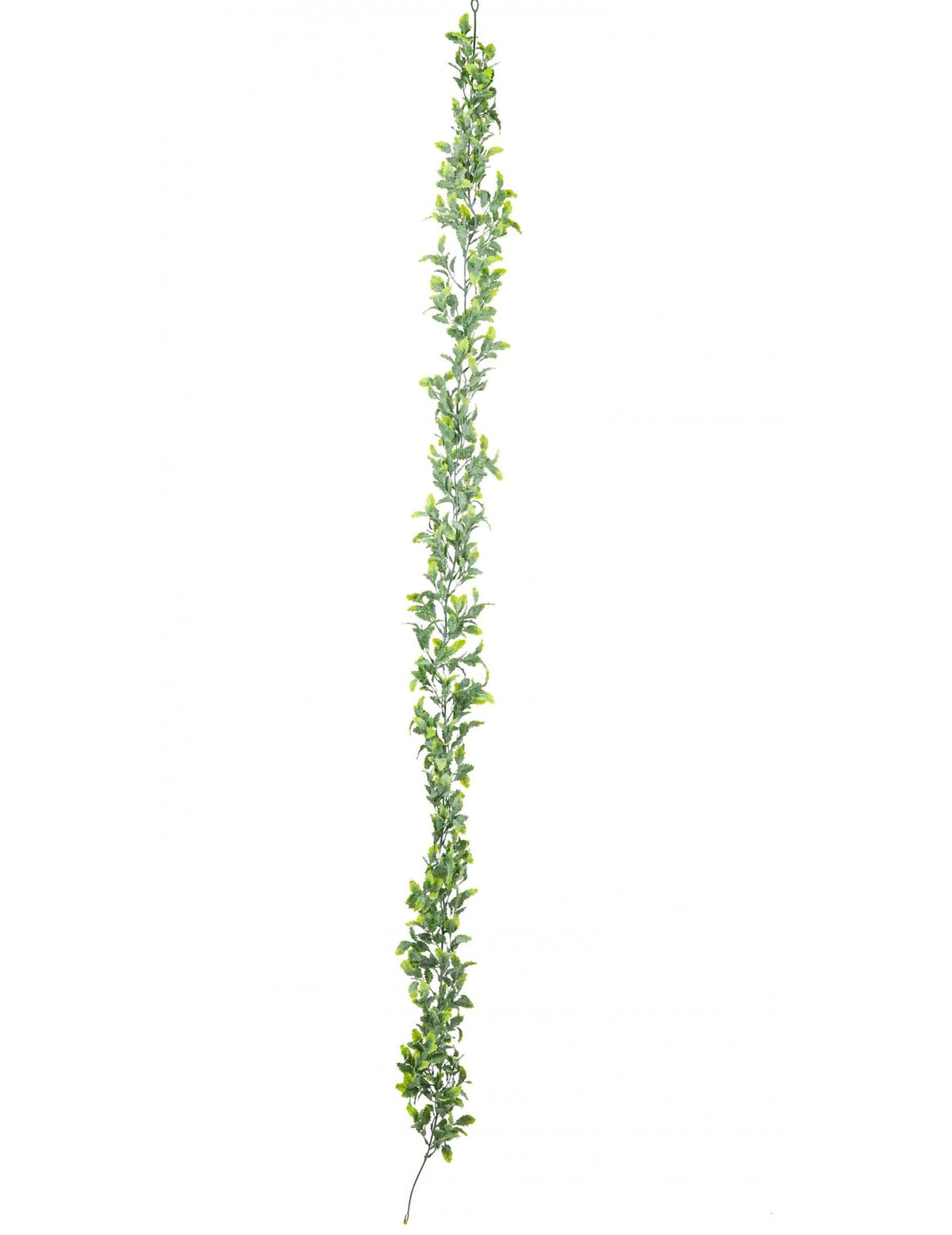 Ghirlandă din frunze de ilex pentru decor, verde, cu aspect înghețat