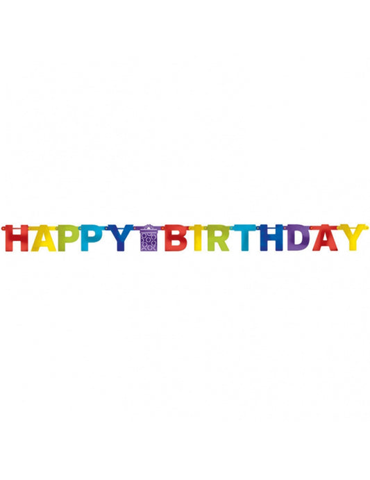 Vue d'ensemble de la guirlande Happy Birthday