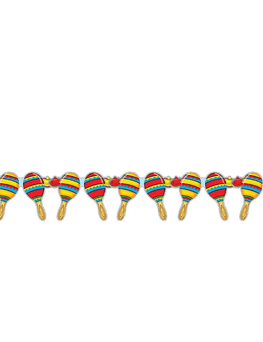 Guirlande maracas mexique pour fête multicolore 3 mètres avec sombreros