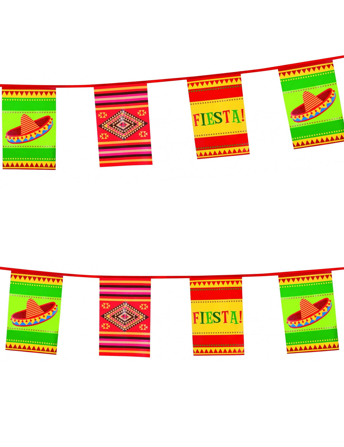 Ghirlandă mexicană pentru petrecere din plastic multicolor cu motive sombrero și fiesta