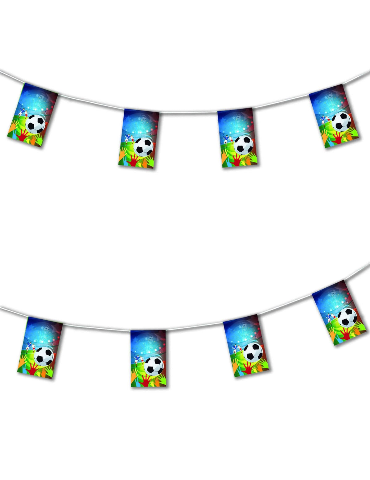 Ghirlandă de hârtie ignifugată Football multicolor cu motive de baloane