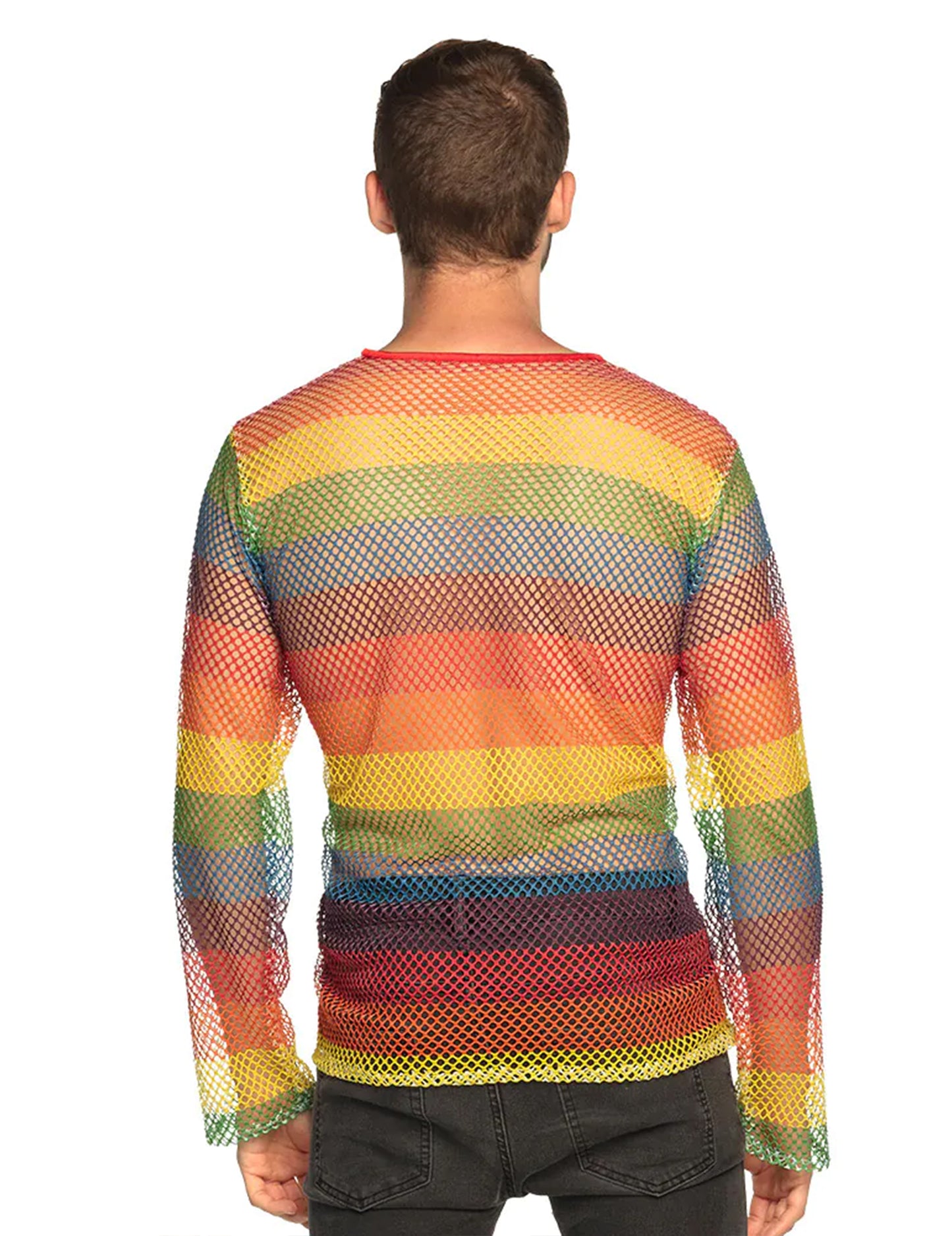 Haut résille arc en ciel homme
