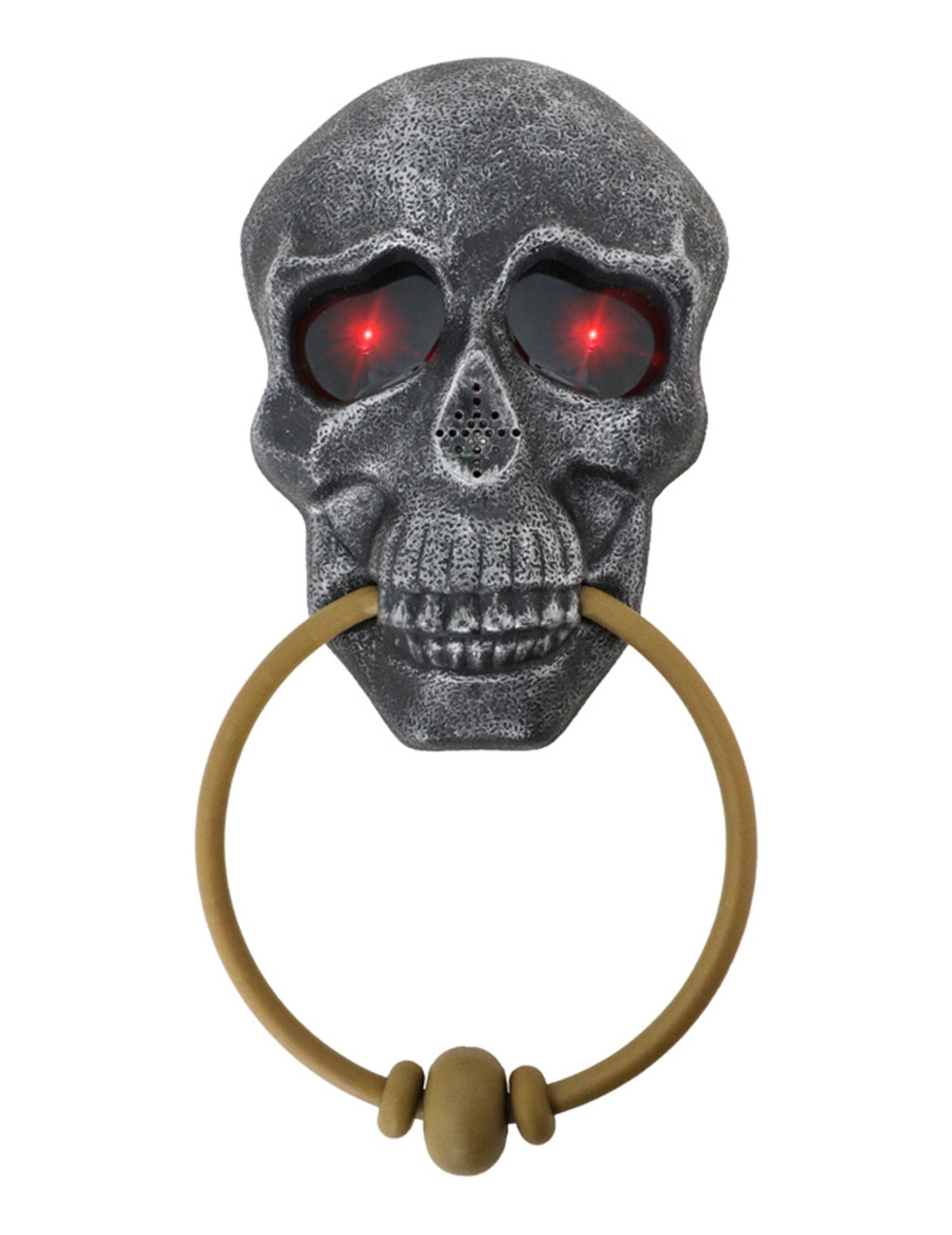 Ciocănel de ușă cu craniu, luminos și cu amplificare sonoră, de 27 cm