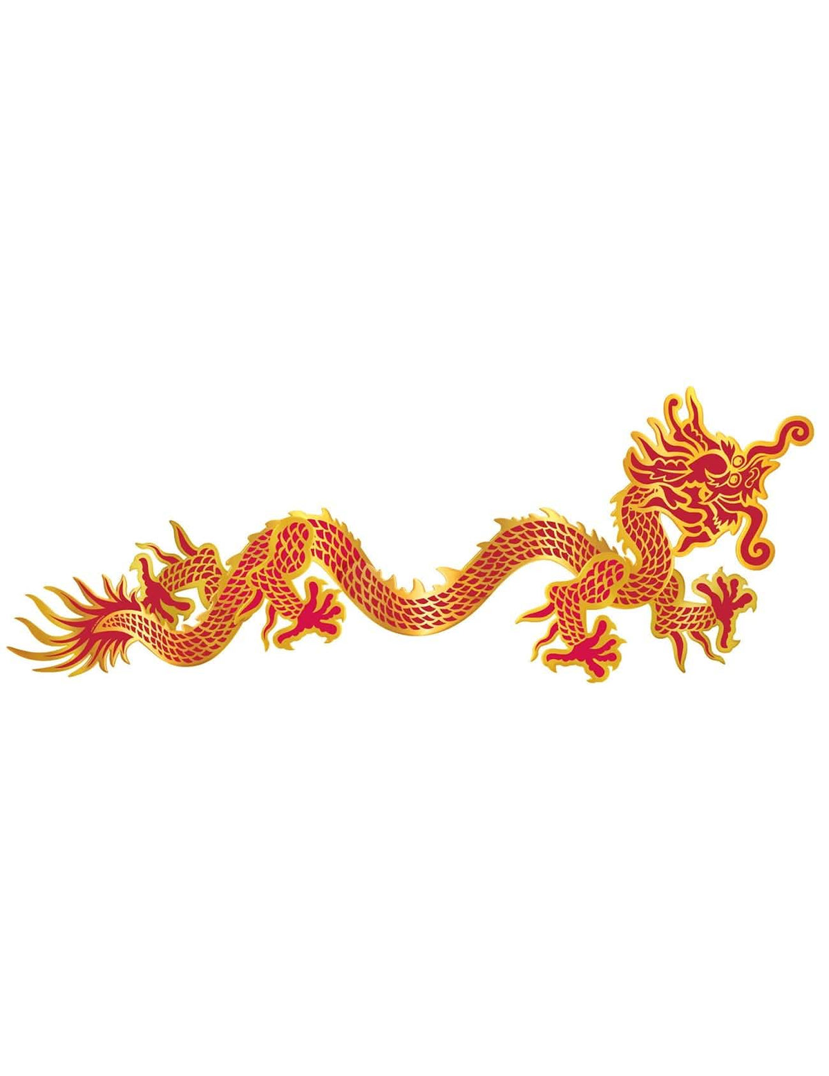 Decorațiune murală dragon pentru Anul Nou Chinezesc roșu și auriu