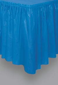 Fustă de masă din plastic albastru, adezivă, 73 x 426 cm