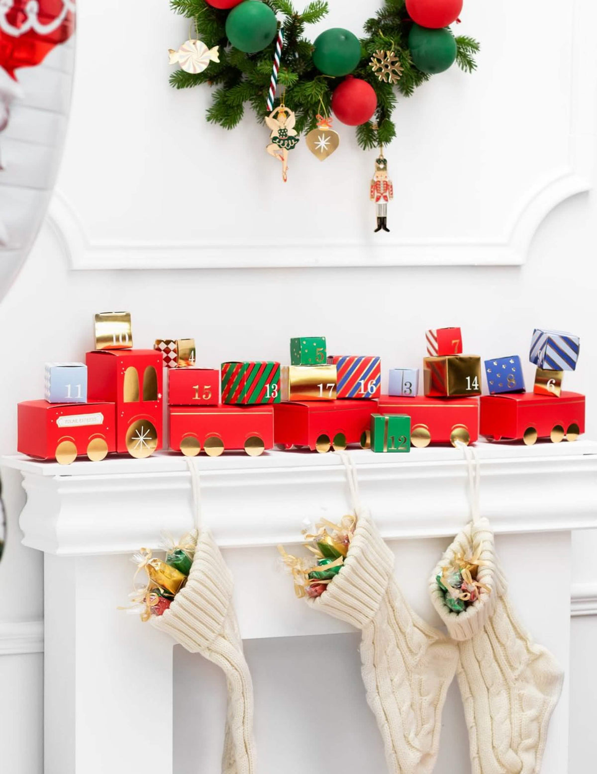 Detalii despre cutii și accesorii ale kitului calendar de advent diy tren de crăciun