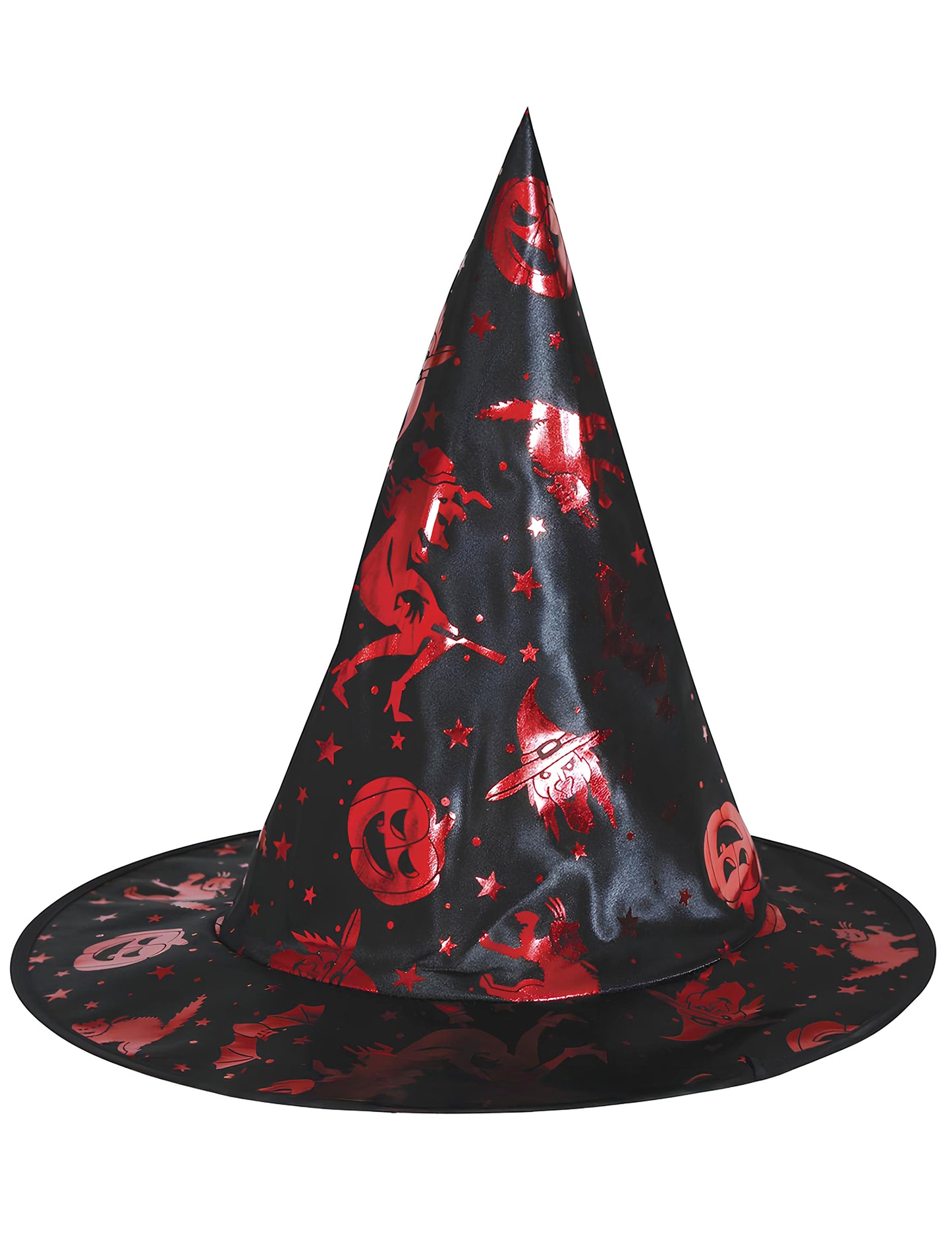 Kit cape et chapeau de sorcière noir et rouge enfant