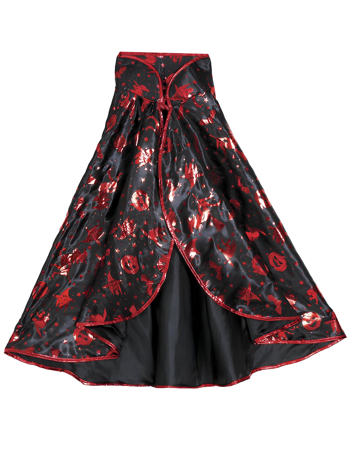 Kit cape et chapeau de sorcière noir et rouge enfant
