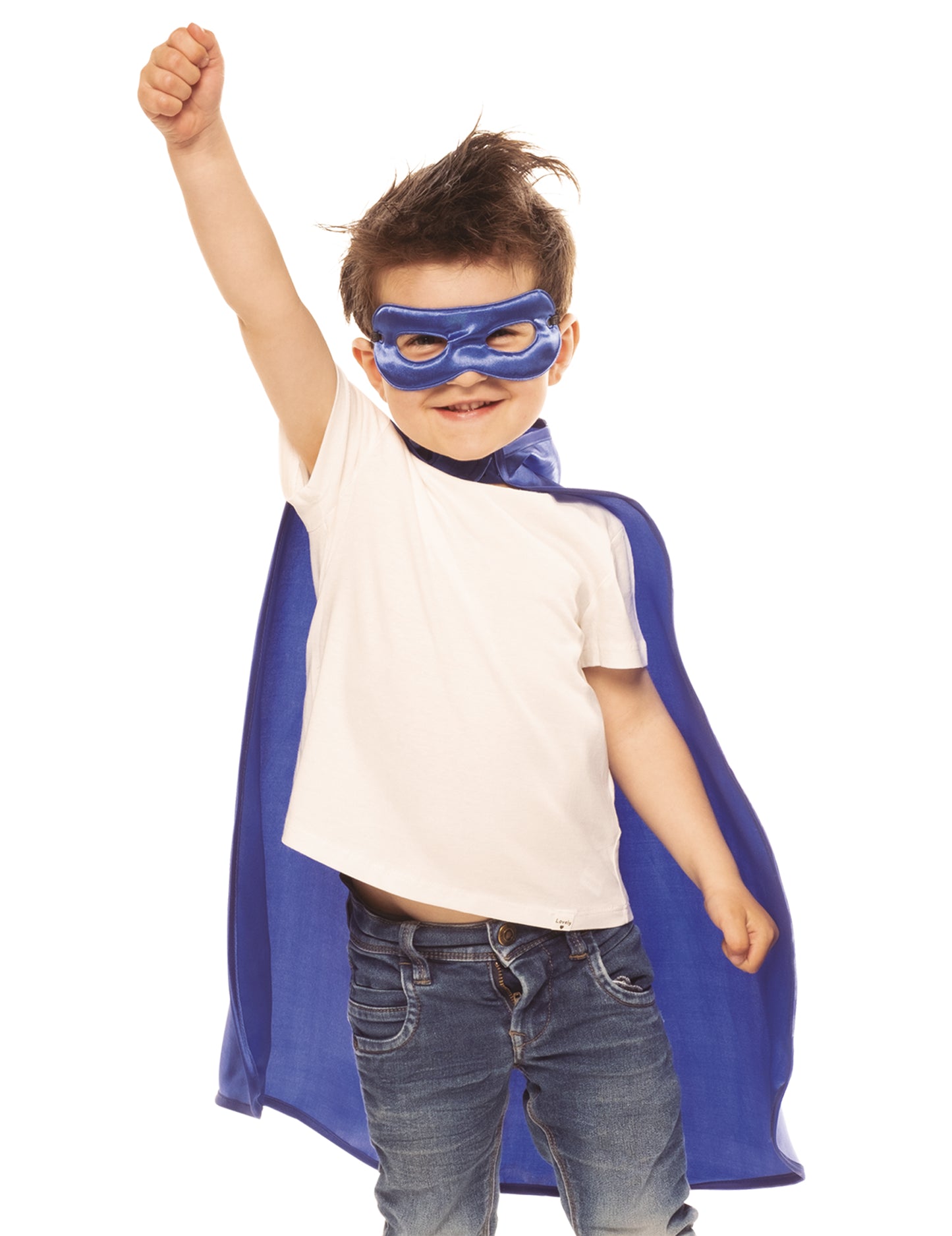 Kit pelerina si masca de supererou albastru pentru copii