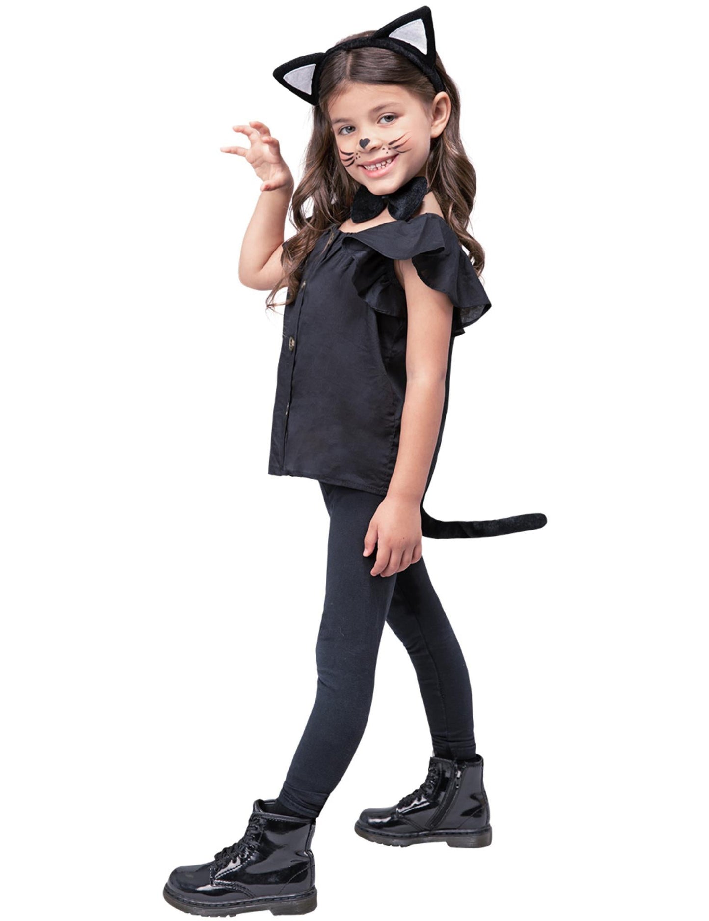 Vedere din profil a costumului de pisică pentru copii