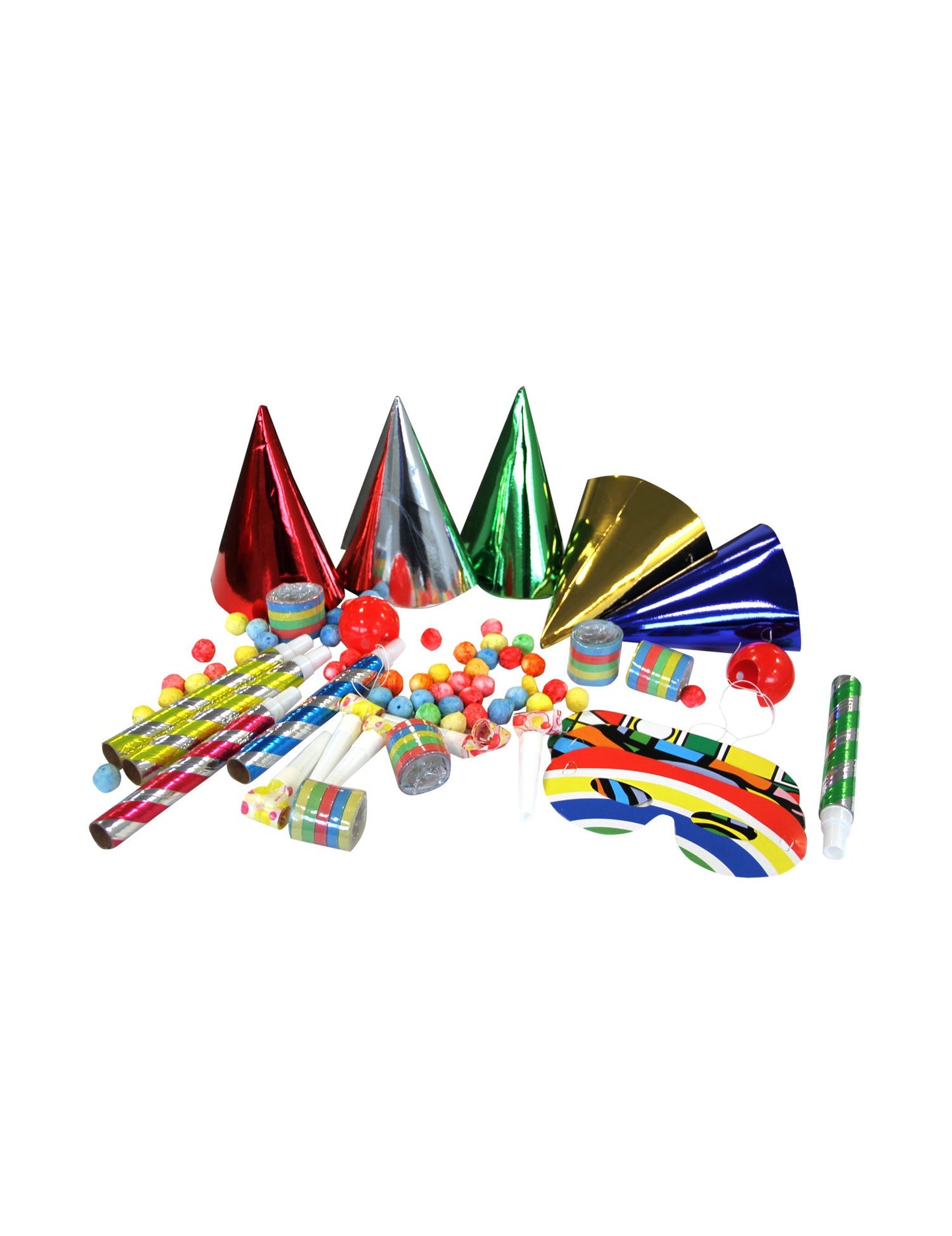 Prezentare generală a accesoriilor din kitul de petarde pentru petrecere pentru 5 persoane